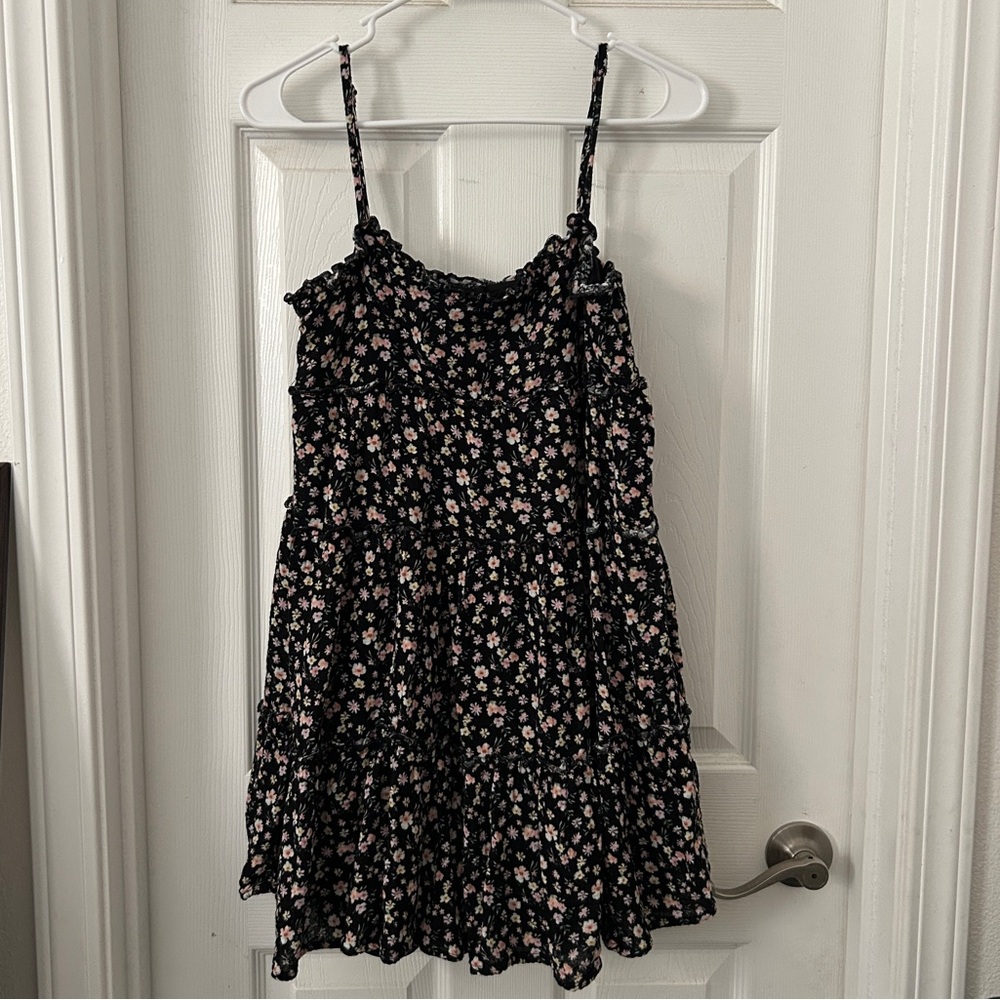 Full Tilt Black floral Babydoll Spaghetti Strap Sundress